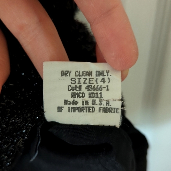 1995 Vintage Little Black Sparkle Knit Strapless Sheath Tube Mini Dress 4 - Picture 5 of 14